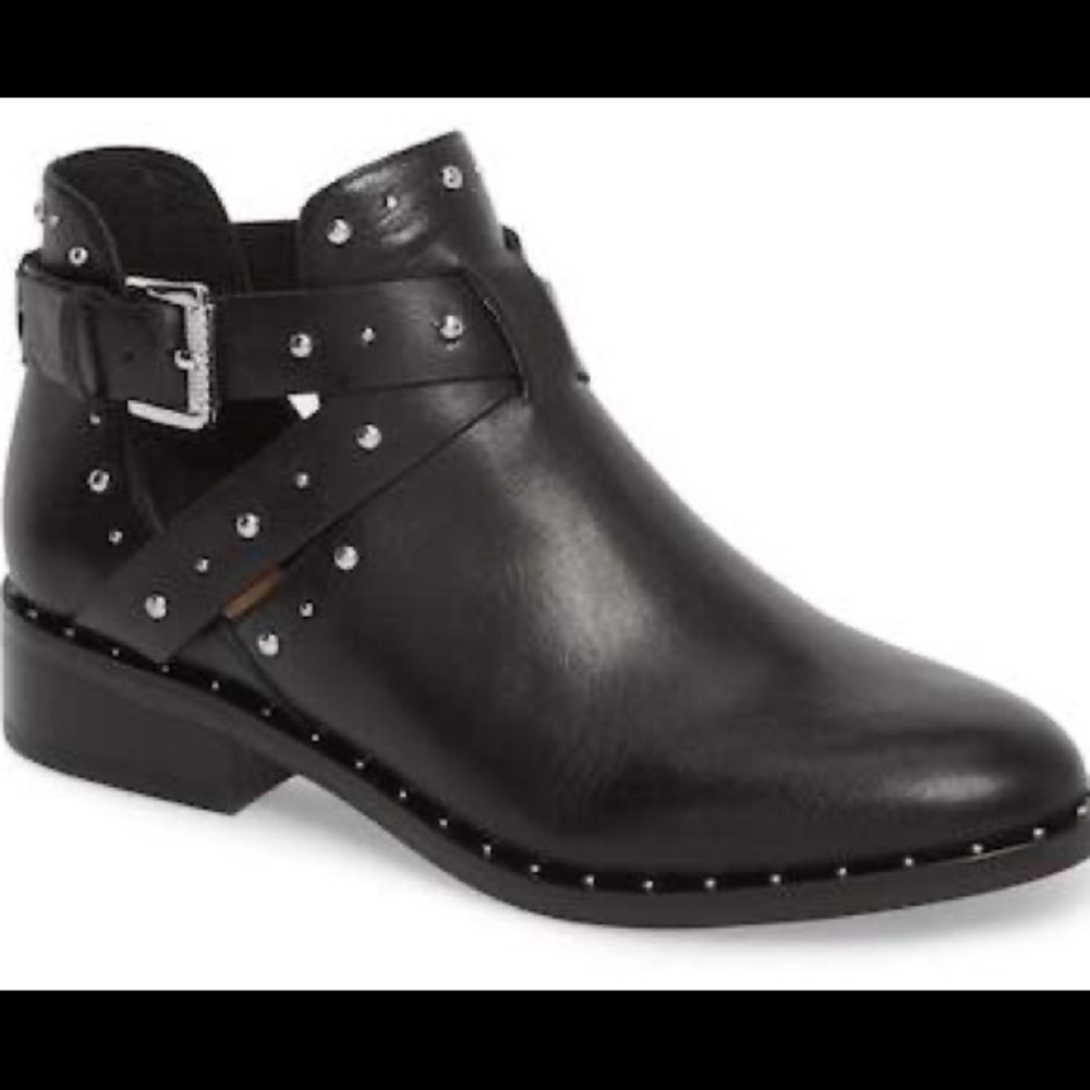 Halogen Black Studded Ankle Booties